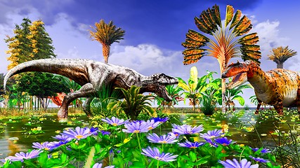 Image showing Tropical dinosaur park