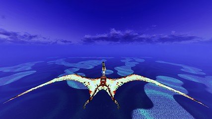 Image showing Huge pterodactyl over land