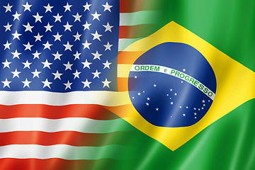 Image showing USA and Brazil flag