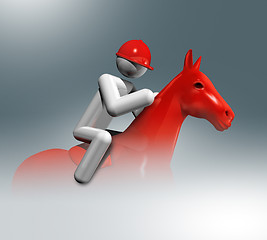 Image showing Equestrian Jumping 3D symbol, Olympic sports