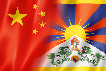 Image showing China and Tibet flag