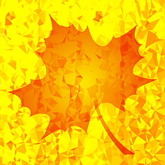 Image showing Single Orange Mosaic Autumn Leaf