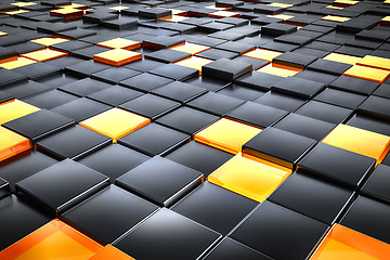 Image showing black and orange glass cubes