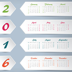 Image showing New calendar with white arrows for 2016