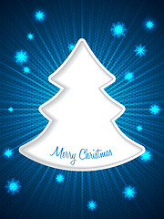 Image showing Christmas greeting card with bursting snowflakes 