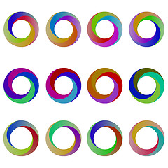 Image showing Set of Colorful Circle Icons