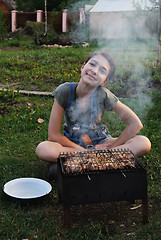 Image showing Girl and smoke.