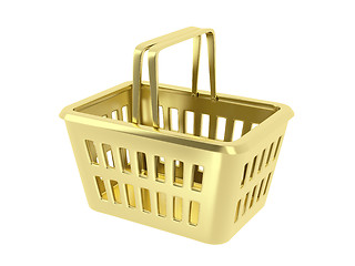 Image showing Gold shopping basket