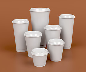 Image showing Takeaway coffee cups