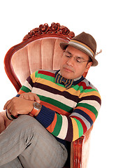 Image showing Hispanic man looking at his watch.