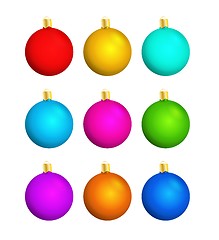 Image showing nine christmas balls