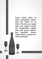 Image showing gray bottle with glasses dark infographics