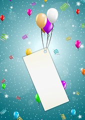 Image showing flying balloons with blank paper