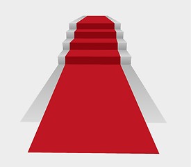 Image showing stairs with red carpet