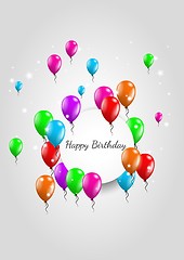 Image showing happy birthday label and balloons