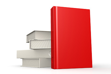 Image showing Stack of books red isolated