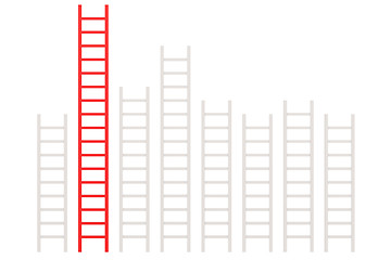 Image showing Red ladder among white