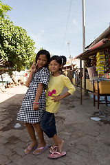 Image showing Indonesian girls in Manado shantytown