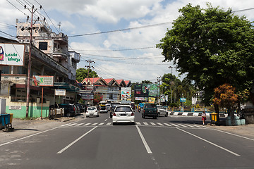 Image showing Morning traffic on Manado street