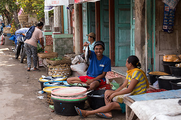 Image showing Hindu at the traditional street market, Bali