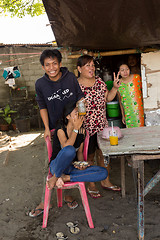 Image showing Indonesian family in Manado shantytown