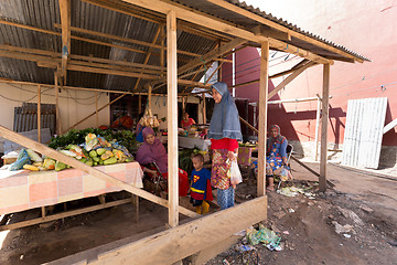 Image showing Indonesian muslem woman in street market, Manado