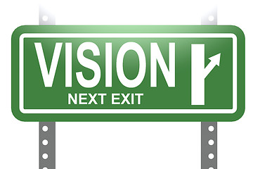 Image showing Vision green sign board isolated