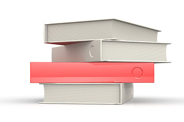 Image showing Stack of books red isolated