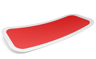 Image showing Red blank label curved