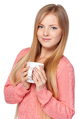 Image showing Woman holding a cup