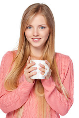 Image showing Woman holding a cup