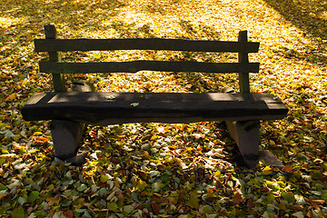 Image showing wooden bench in the park