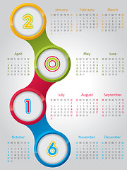 Image showing New 2016 calendar with shiny circles 