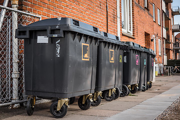 Image showing Garbage cans for waste sorting