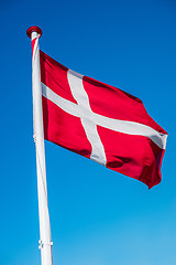 Image showing Danish flag on a flag pole