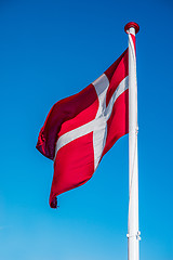 Image showing Denmark flag on a pole