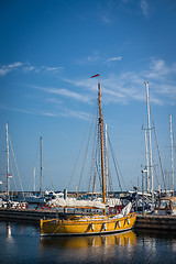 Image showing Sailboat in a marine harbor