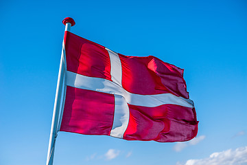 Image showing Danish flag in the wind
