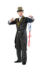 Image showing Illusionist Shows Tricks with a Rope