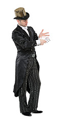 Image showing Illusionist Shows Tricks with Playing Card