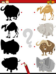 Image showing preschool shadow task with animals