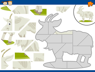 Image showing cartoon goat jigsaw puzzle task