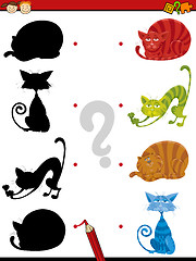 Image showing shadow task with cats for children