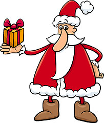 Image showing santa with gift cartoon