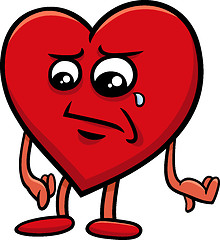 Image showing sad heart cartoon character