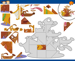 Image showing cartoon dogs jigsaw puzzle task