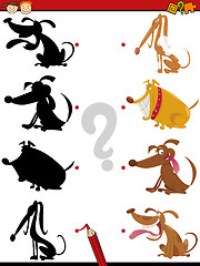 Image showing shadow task with dogs for kids