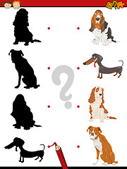 Image showing preschool shadow task with dogs