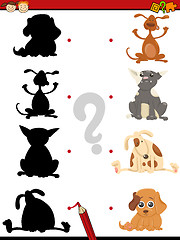 Image showing preschool shadow task with dogs