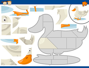 Image showing cartoon duck jigsaw puzzle task